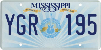 MS license plate YGR195