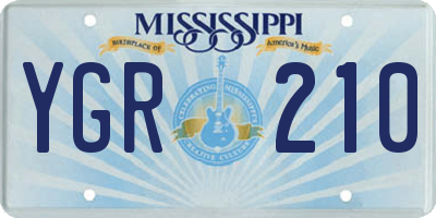 MS license plate YGR210