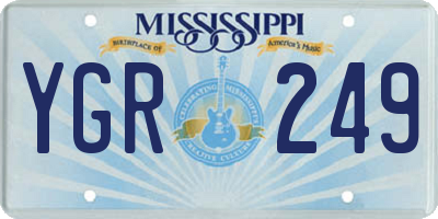 MS license plate YGR249