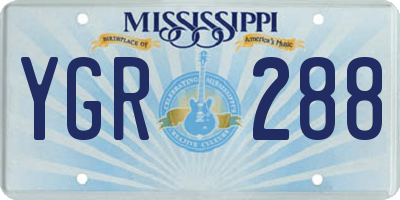MS license plate YGR288