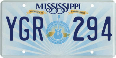 MS license plate YGR294