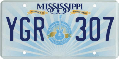 MS license plate YGR307