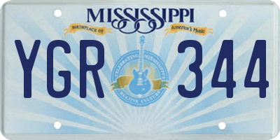 MS license plate YGR344
