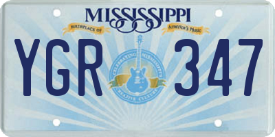 MS license plate YGR347