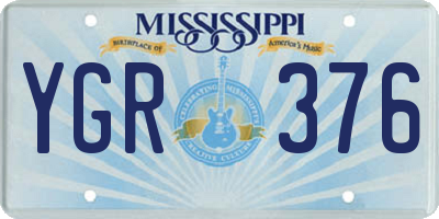 MS license plate YGR376