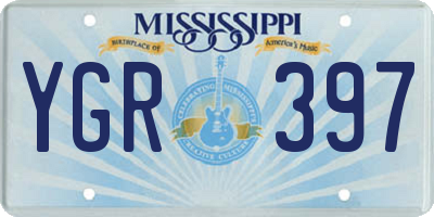 MS license plate YGR397