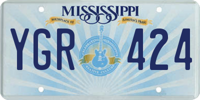 MS license plate YGR424