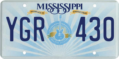 MS license plate YGR430