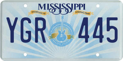 MS license plate YGR445