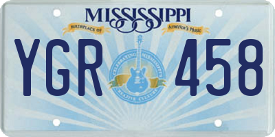 MS license plate YGR458