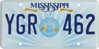 MS license plate YGR462