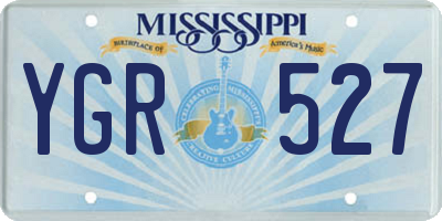 MS license plate YGR527