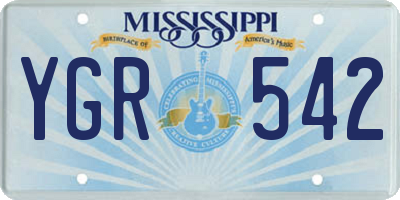 MS license plate YGR542