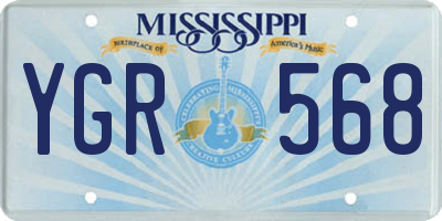 MS license plate YGR568