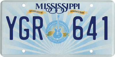MS license plate YGR641