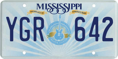 MS license plate YGR642