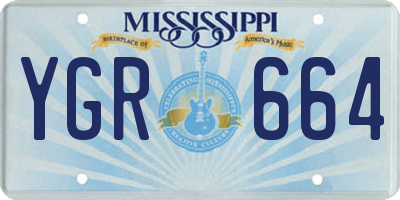 MS license plate YGR664