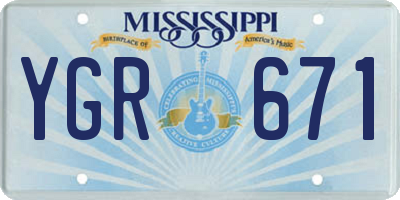 MS license plate YGR671