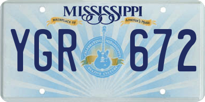MS license plate YGR672