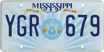MS license plate YGR679
