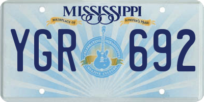 MS license plate YGR692