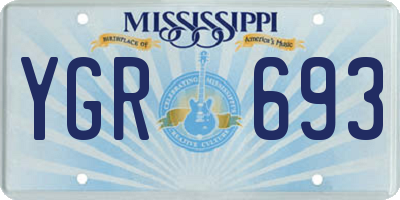 MS license plate YGR693