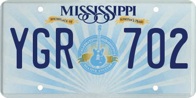MS license plate YGR702