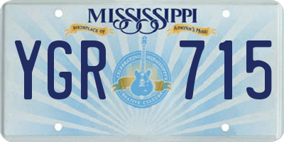 MS license plate YGR715