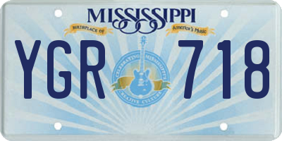 MS license plate YGR718