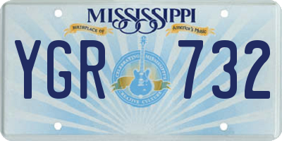 MS license plate YGR732