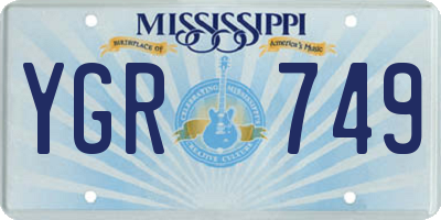 MS license plate YGR749