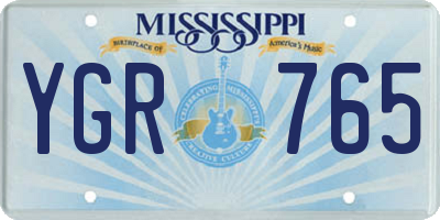 MS license plate YGR765