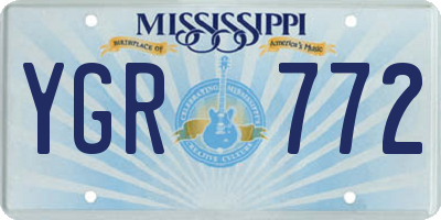 MS license plate YGR772
