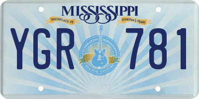 MS license plate YGR781