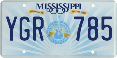 MS license plate YGR785
