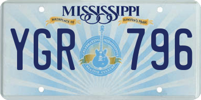 MS license plate YGR796