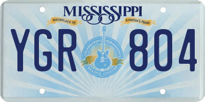 MS license plate YGR804