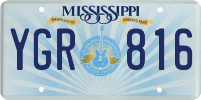 MS license plate YGR816