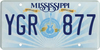MS license plate YGR877