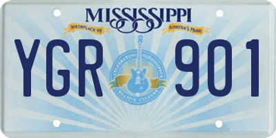 MS license plate YGR901
