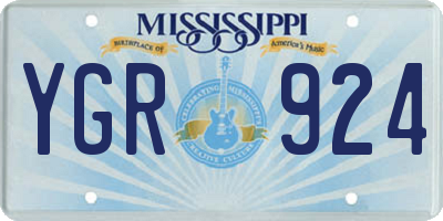 MS license plate YGR924