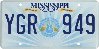 MS license plate YGR949