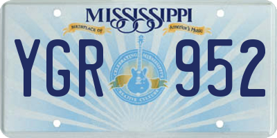 MS license plate YGR952