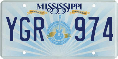 MS license plate YGR974