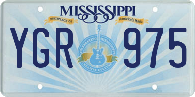 MS license plate YGR975