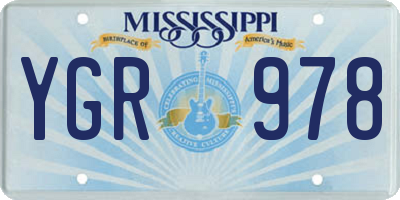 MS license plate YGR978