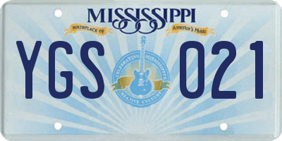 MS license plate YGS021