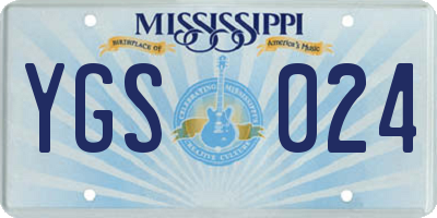 MS license plate YGS024