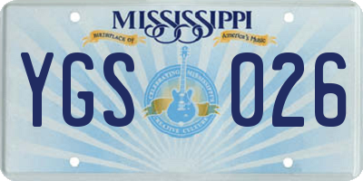 MS license plate YGS026