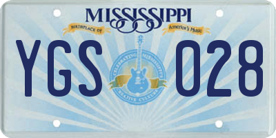 MS license plate YGS028